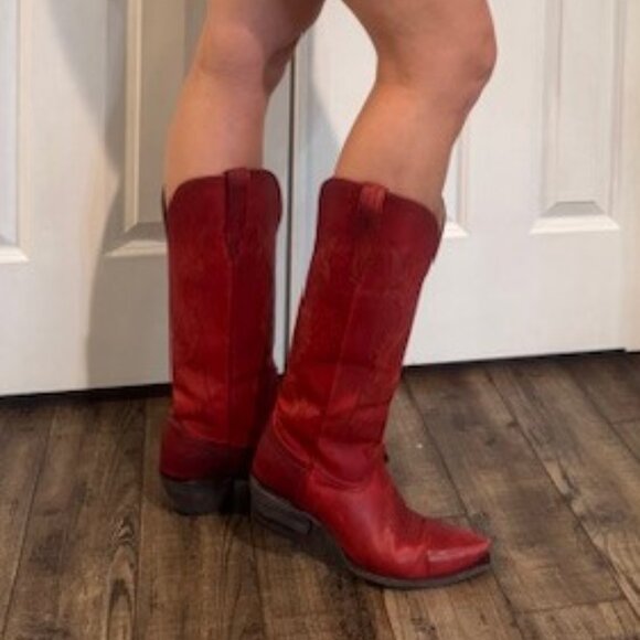 Freebird Red Cowgirl Boots, Original, Handcrafted, Exclusive Leather size 9 - Picture 6 of 9